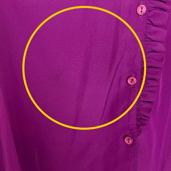 Vintage Blouse Unique Button-Up Long Sleeves Retro Secretary Cropped Sleeves - Picture 5 of 11